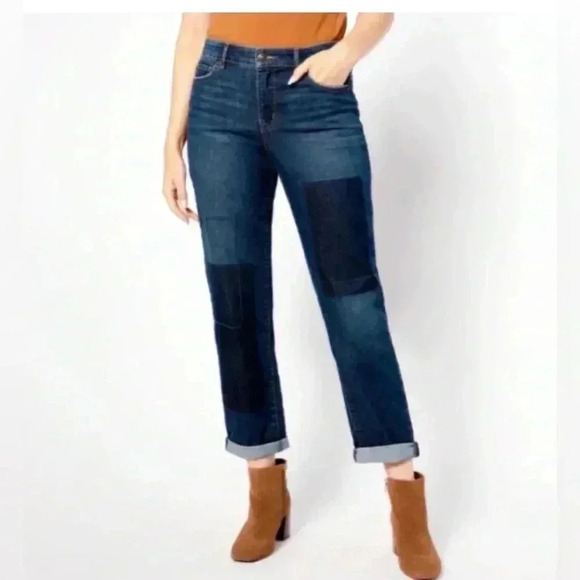 🆕Adam Levine Mid-Rise Straight Fit Patch Jeans 1/2🆕 - Picture 1 of 8